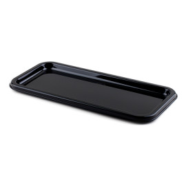 Plateau Plastique Rectangulaire Noir 35x16 cm (10 Utés)