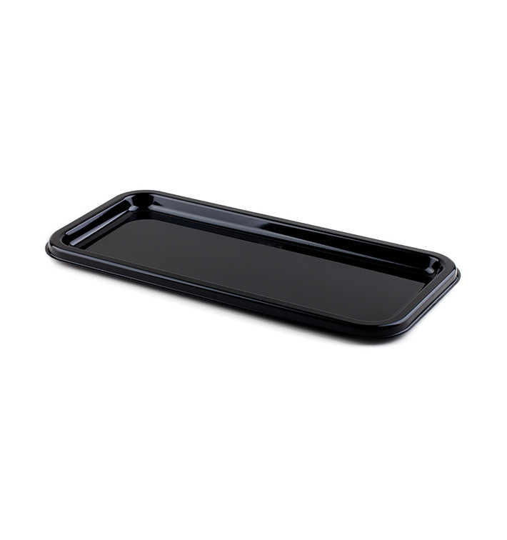 Plateau Plastique Rectangulaire Noir 35x16 cm (10 Utés)