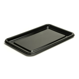 Plateau Plastique Rectangulaire Noir 35x24 cm (10 Utés)