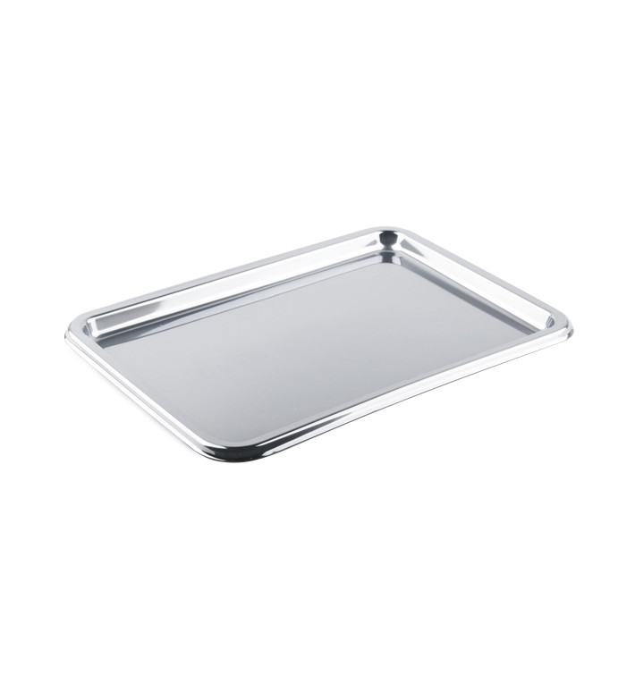 Plateau Plastique Rectangulaire Argenté 35x24 cm (5 Utés) Plateau Plastique Rectangulaire Argenté 35x24 cm (5 Utés)