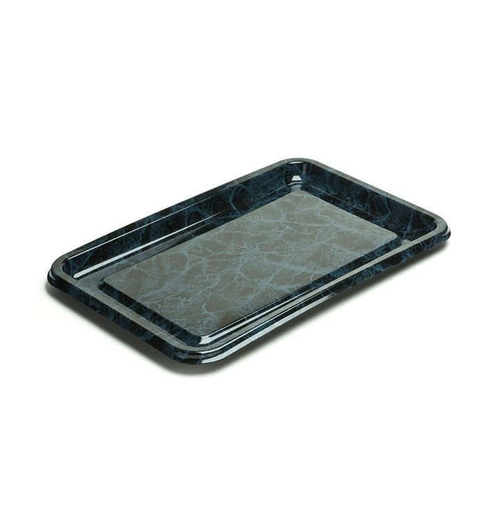 Plateau Plastique Rectangulaire Marbré 46x30 cm (50 Utés) Plateau Plastique Rectangulaire Marbré 46x30 cm (50 Utés)