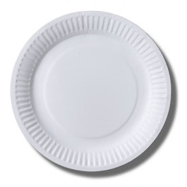 Assiette en Papier Biocoated Blanc Ø18cm (20 Unités)