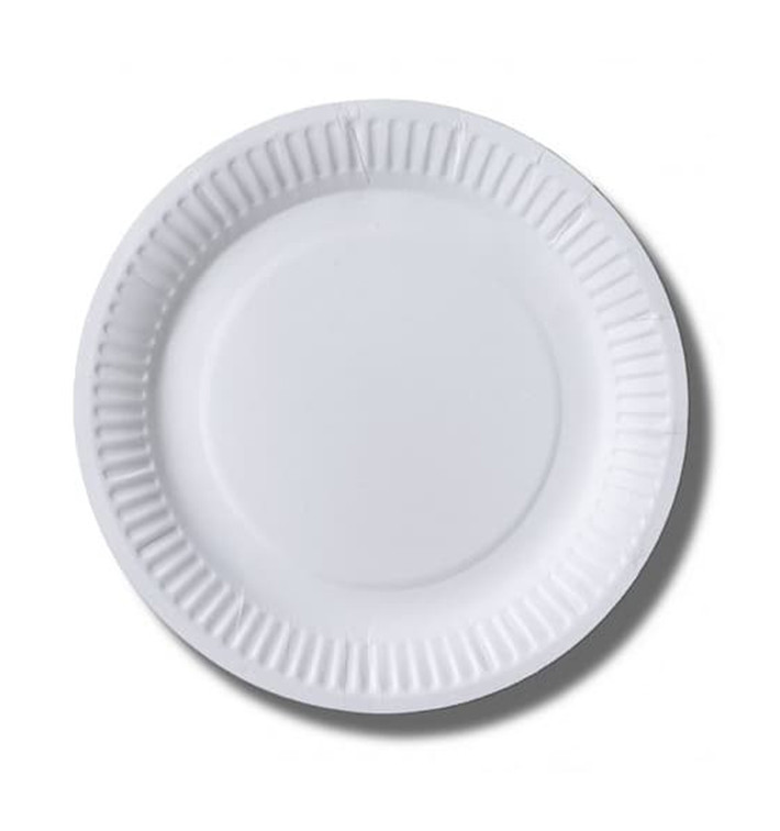 Assiette en Papier Biocoated Blanc Ø18cm (1000 Unités)