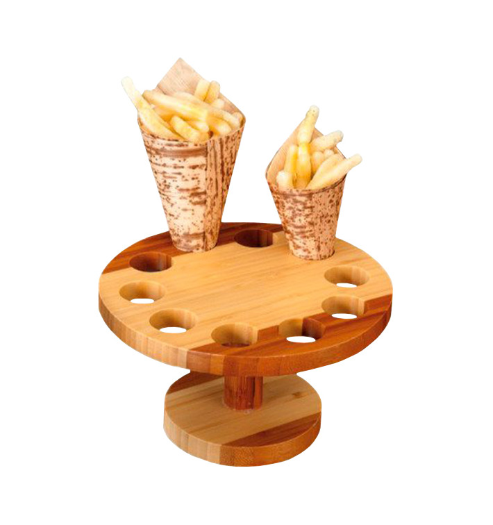 Stand en Bambou pour 10 Cornets (12 Utés) Stand en Bambou pour 10 Cornets (12 Utés)