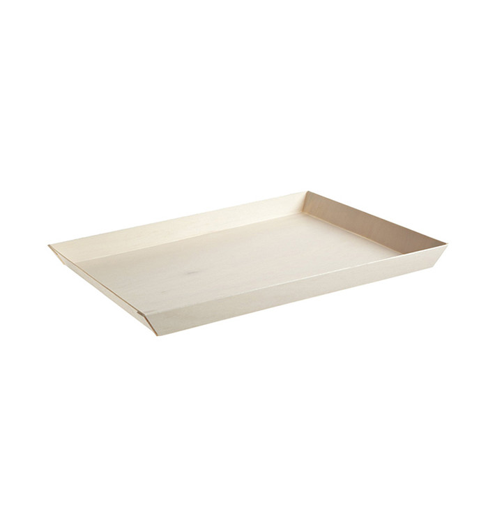Plateau jetable en bois 38x27,4x3cm 2400ml (1 Unité) Plateau jetable en bois 38x27,4x3cm 2400ml (1 Unité)