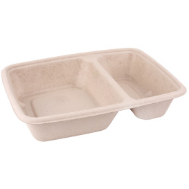 Barquette Canne à Sucre 2 C et Couvercles 750ml 23x16cm (15 Utés)