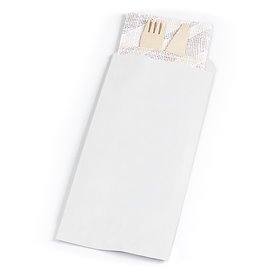 Enveloppe Porte-Couverts Blanc 9x24cm (125 Utés)