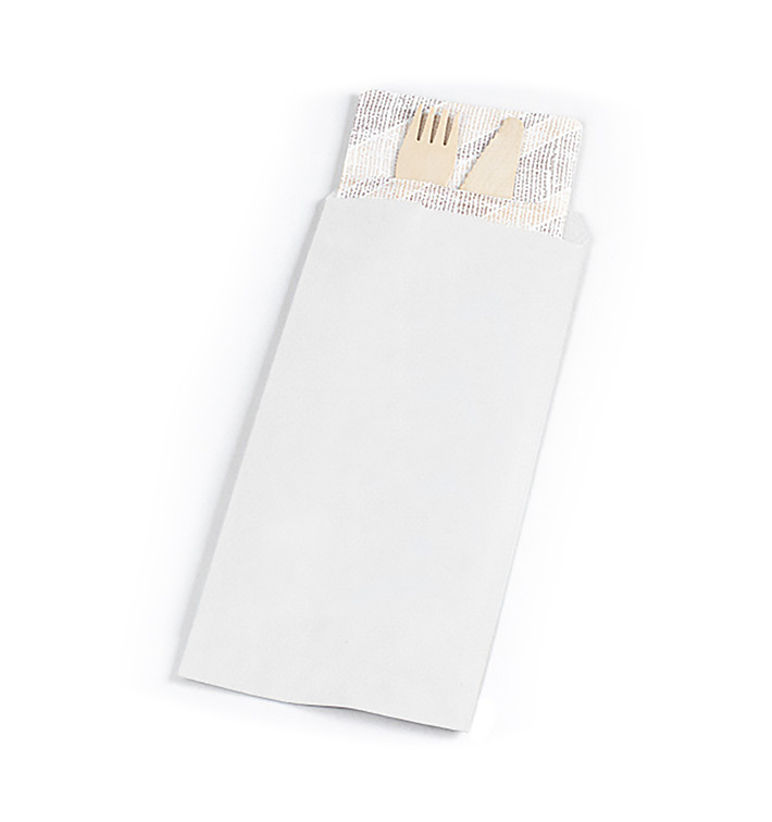 Enveloppe Porte-Couverts Blanc 9x24cm (1000 Utés) Enveloppe Porte-Couverts Blanc 9x24cm (1000 Utés)