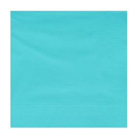 Serviette Papier à Cocktail 20x20cm Turquoise (100 Utés)