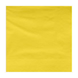 Serviette Papier à Cocktail 25x25cm Jaune (200 Utés)