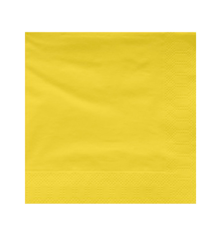 Serviette Papier à Cocktail 25x25cm Jaune (200 Utés) Serviette Papier à Cocktail 25x25cm Jaune (200 Utés)