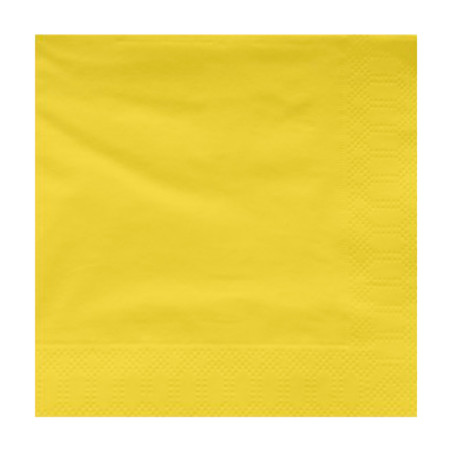 Serviette Papier à Cocktail 25x25cm Jaune (200 Utés)