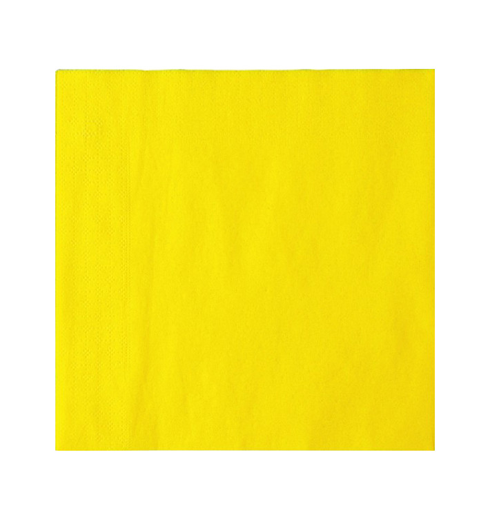 Serviette Papier Jaune 2E Molletonnée 33x33cm (50 Utés) Serviette Papier Jaune 2E Molletonnée 33x33cm (50 Utés)