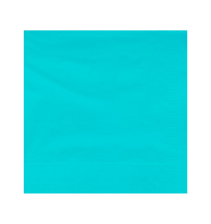 Serviette en Papier Ouate 40x40cm Turquoise (1200 Utés) Serviette en Papier Ouate 40x40cm Turquoise (1200 Utés)