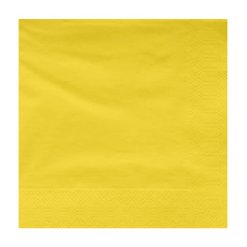 Serviette en Papier Ouate 40x40cm Jaune (50 Utés)