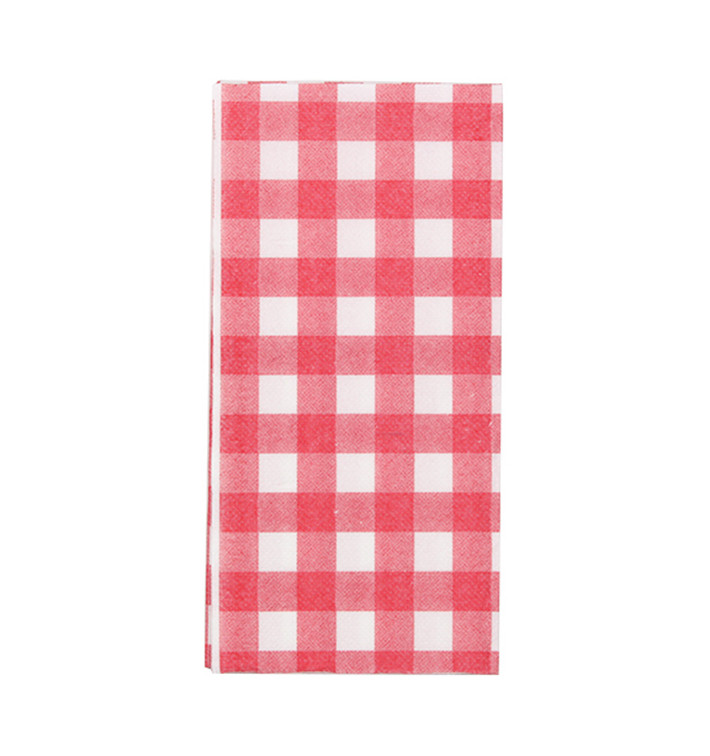 Serviette Papier Molletonnée 1/8 40x40 "Vichy" (30 Unités)