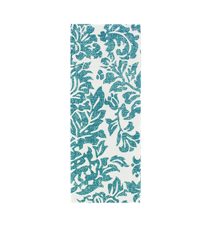 Serviette Kangourou Airlaid "Versailles" Turquoise 32x40cm 55g/m² (800 Utés)