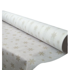 Nappe Rouleau PP Non Tissé Blanc "Étoiles" Or 1,2x50m 50g (1 Uté)