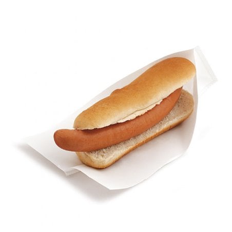 Sachet Ouverture Latérale Hot Dog 25x13/10cm Blanc (100 Utés)
