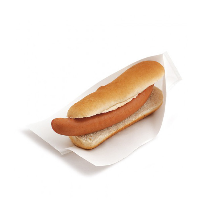Sachet Ouverture Latérale Hot Dog 25x13/10cm Blanc (4000 Utés) Sachet Ouverture Latérale Hot Dog 25x13/10cm Blanc (4000 Utés)