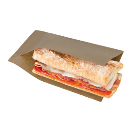 Sachet Ouverture Latérale Hot Dog 20x13/10cm Naturel (5000 Unités)