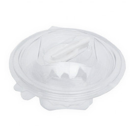 Saladier Rond avec charnière APET et Cuillère 250ml Ø120mm (60 Utés)