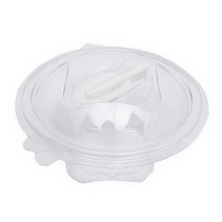 Saladier Rond avec charnière APET et Cuillère 250ml Ø120mm (60 Utés)