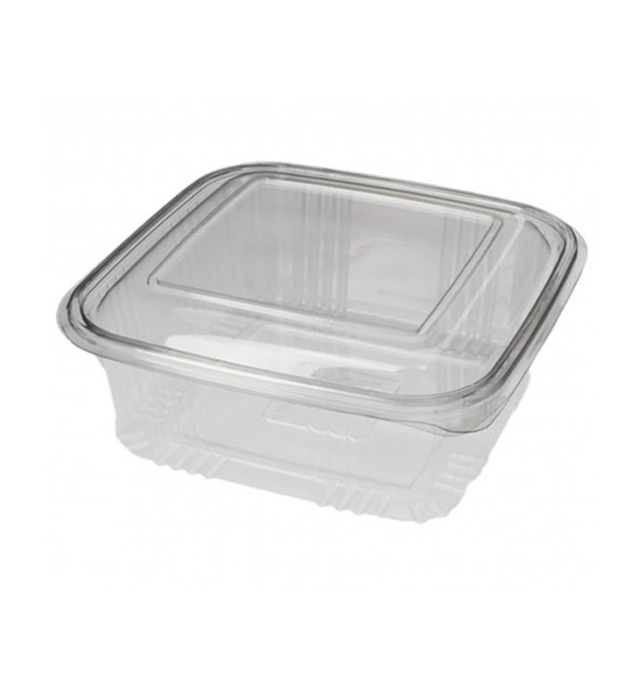 Coque Carrée avec charnière PET 750ml (100 Utés) Coque Carrée avec charnière PET 750ml (100 Utés)