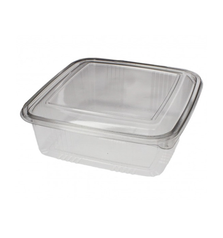Coque Carrée avec charnière PET 1500ml (200 Utés) Coque Carrée avec charnière PET 1500ml (200 Utés)