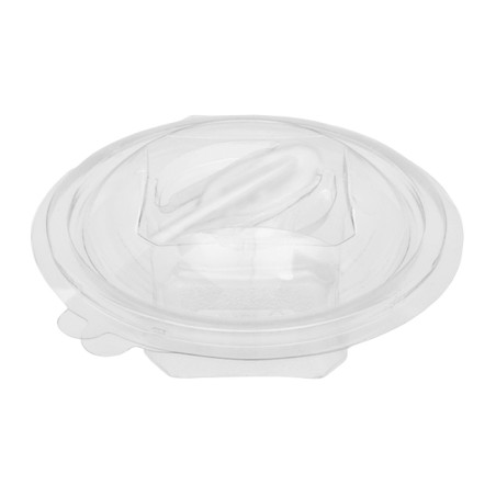 Saladier Rond avec charnière APET et Cuillère 150ml Ø120mm (60 Utés)