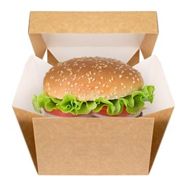 Boîte à Hamburger Gourmet Kraft 13x13x10cm (25 Utés)