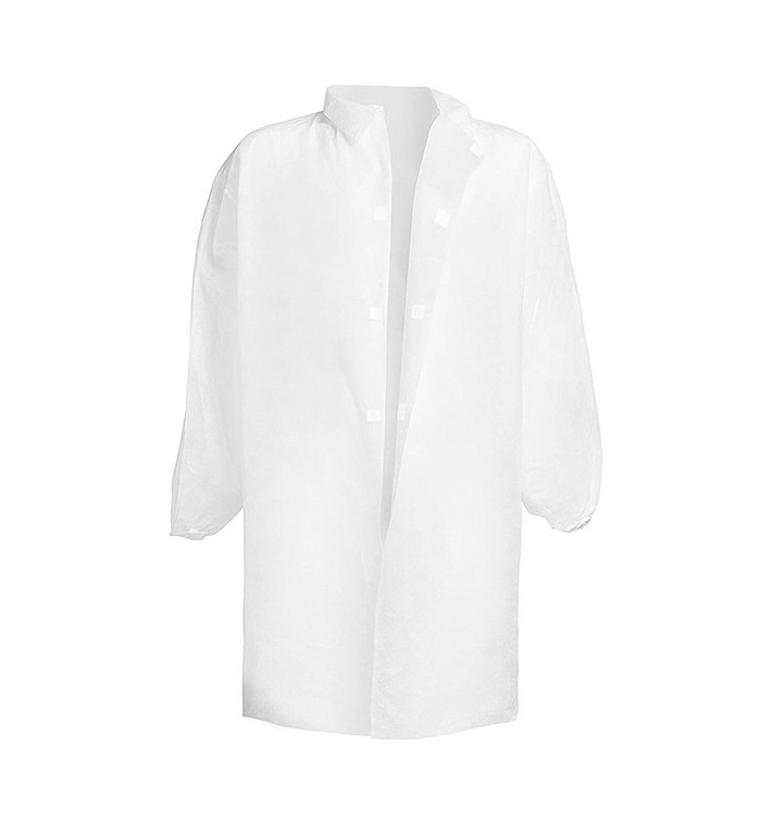 Blouse PP Blanc Velcro et Sans Poches 3XL 35gr (50 Utés) Blouse PP Blanc Velcro et Sans Poches 3XL 35gr (50 Utés)