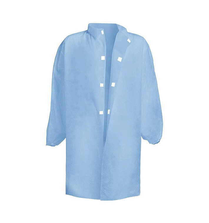 Blouse Industrielle PP Bleu Velcro et Sans Poches XL 35gr (100 Utés) Blouse Industrielle PP Bleu Velcro et Sans Poches XL 35gr (100 Utés)