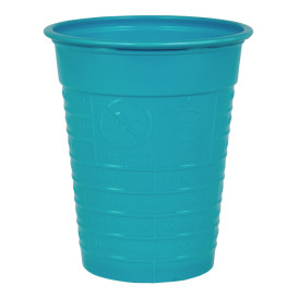 Gobelet Plastique PS Turquoise 200ml Ø7cm (50 Unités)