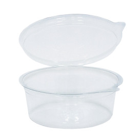 Pot Rond avec charnière APET Transparent 250ml Ø120mm (40 Utés)