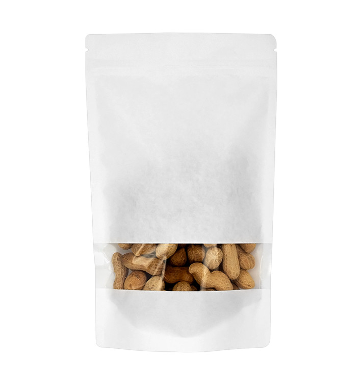 Sac DoyPack avec fermeture et fenêtre Blanc 16+8x26cm (1000 Utés) Sac DoyPack avec fermeture et fenêtre Blanc 16+8x26cm (1000 Utés)