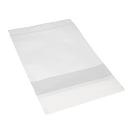 Sac DoyPack avec fermeture et fenêtre Blanc 16+8x26cm (1000 Utés)