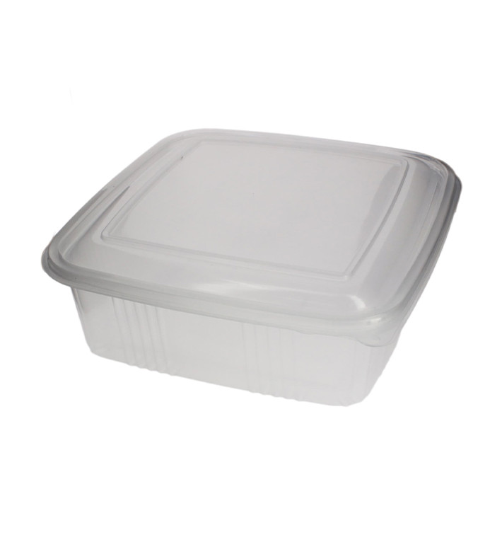 Coque Carrée avec charnière PP 1500ml (50 Utés) Coque Carrée avec charnière PP 1500ml (50 Utés)