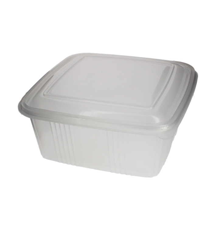 Coque Carrée avec charnière PP 2000ml (50 Utés) Coque Carrée avec charnière PP 2000ml (50 Utés)