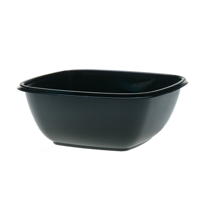 Bol en Plastique Noir PET 1500ml 190x190x80mm (50 Utés) Bol en Plastique Noir PET 1500ml 190x190x80mm (50 Utés)
