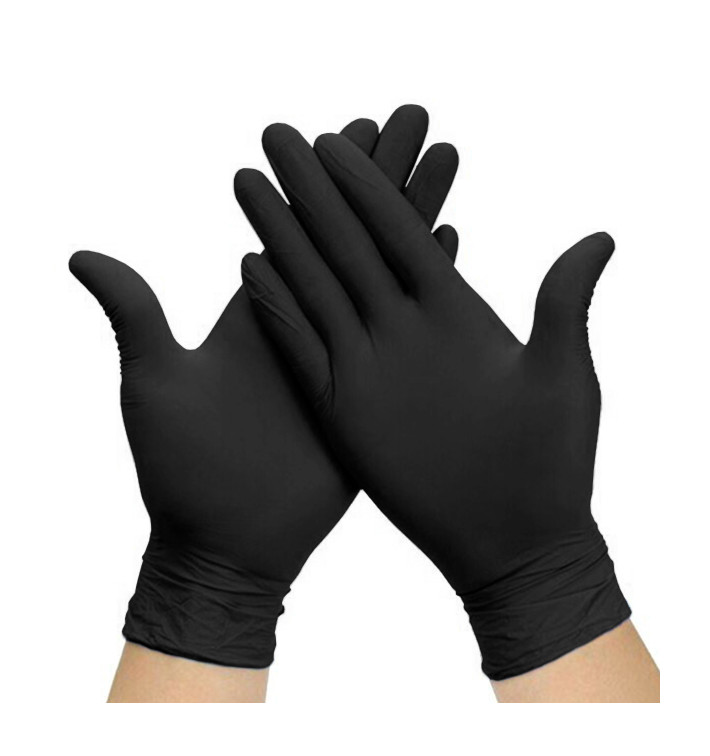 Gants Nitrile sans Poudre Noir Taille XL AQL 1.5 (1000 Utés)