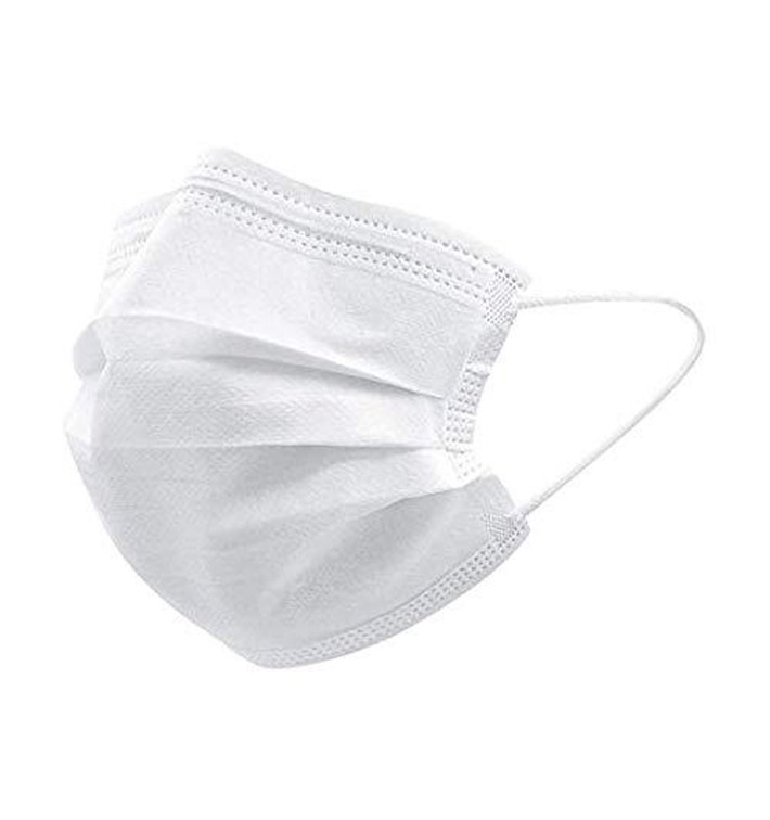 Masque Chirurgical avec élastiques 3 Plis Type I Blanc (50 Utés) Masque Chirurgical avec élastiques 3 Plis Type I Blanc (50 Utés)
