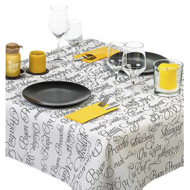 Nappe papier en ROULEAU "Bon Appétit" Blanc 1,2x100m 37g (1 Uté)