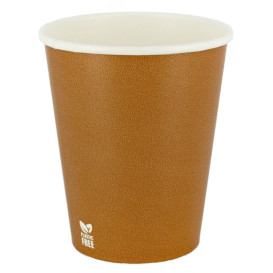 Gobelet en Carton sans Plastique 8 Oz/240ml "Caramel" Ø8cm (1.000 Utés)