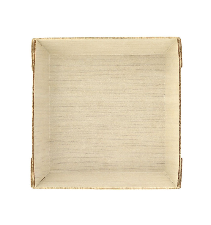 Assiette Carrée Mini en Bois 6x6x1,5cm (20 Utés) Assiette Carrée Mini en Bois 6x6x1,5cm (20 Utés)