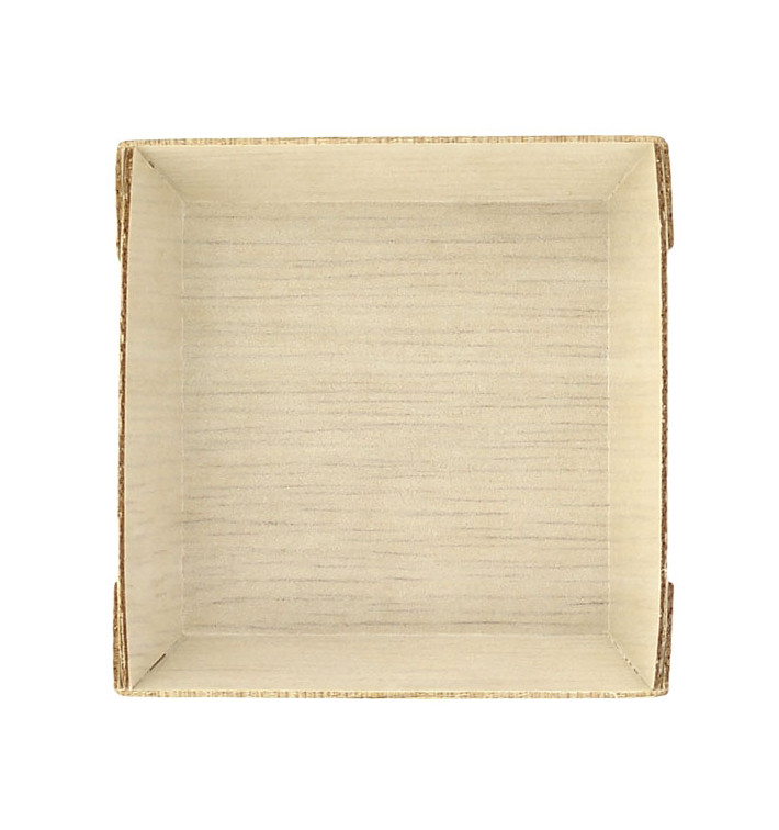 Assiette Carrée Mini en Bois 6x6x1,5cm (20 Utés)