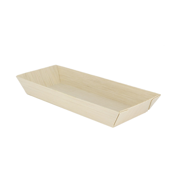 Plateau jetable en bois 21,5x8,5x2,8cm 350ml (25 Unités) Plateau jetable en bois 21,5x8,5x2,8cm 350ml (25 Unités)
