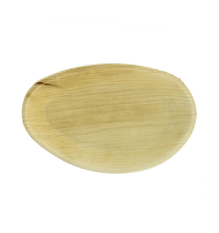 Assiette Ovale en Feuilles de Palmier 19x12cm (100 Unités) Assiette Ovale en Feuilles de Palmier 19x12cm (100 Unités)