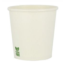 Gobelet en Carton sans Plastique 4Oz/120ml Blanc Ø6,2cm (100 Unités)