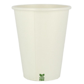 Gobelet en Carton sans Plastique 14 Oz/420ml Blanc Ø9,0cm (50 Unités)